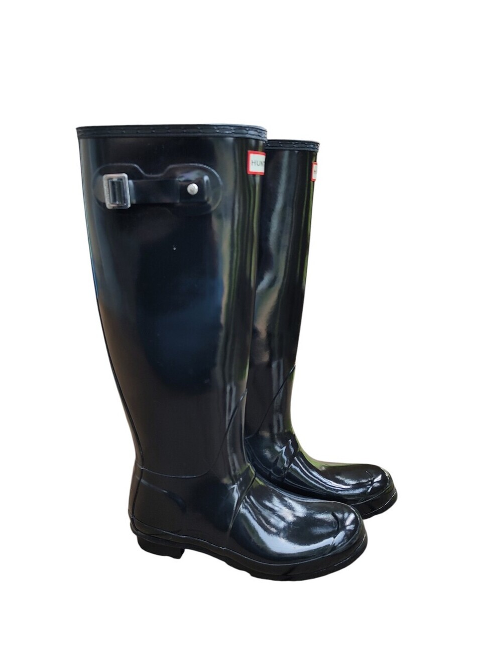 Hunter Tall Gloss Rain Boots in Black